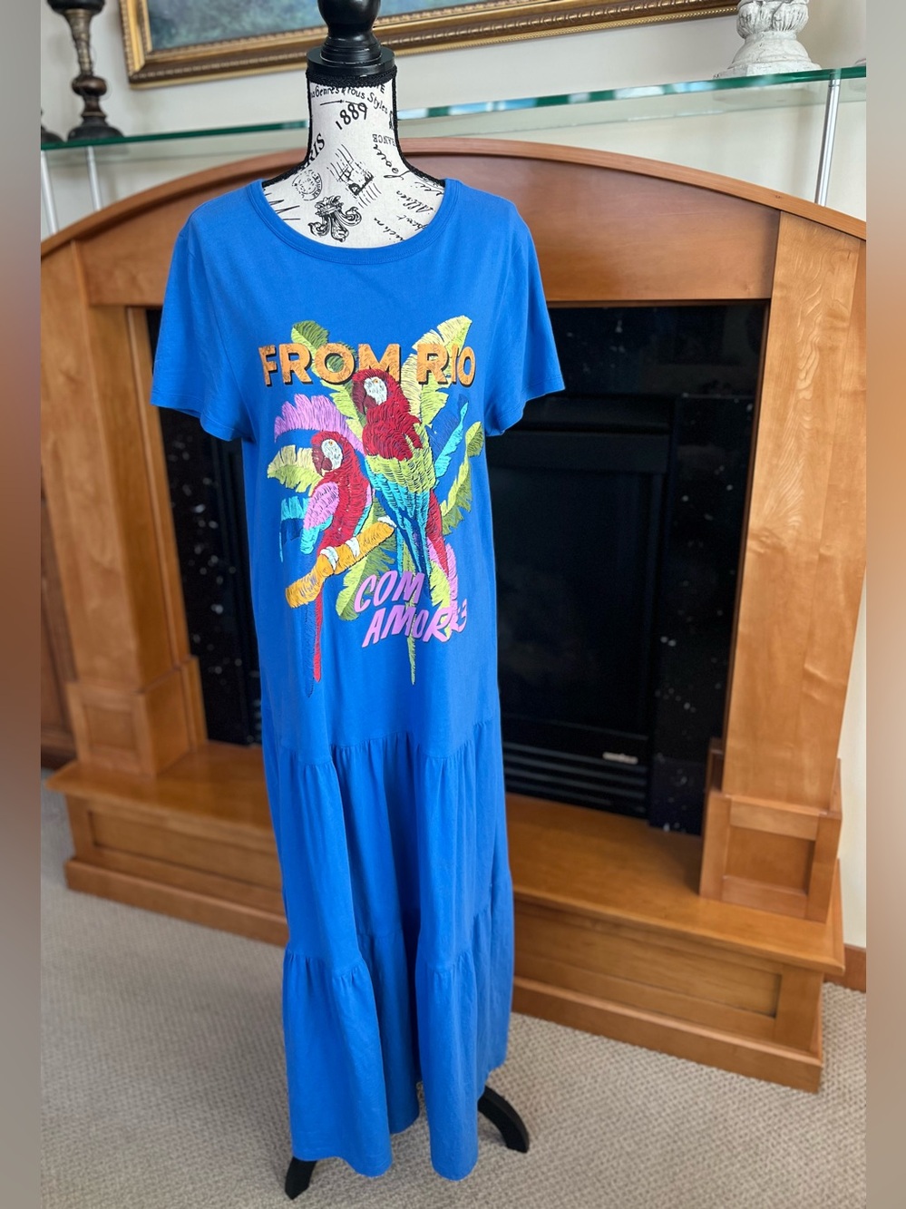 Farm Rio Maxi Dress with Tropical Parrot Print